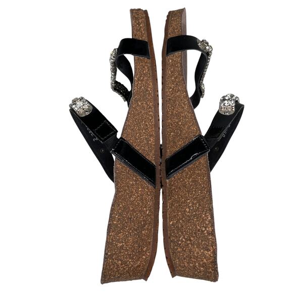 Mephisto Ivana Black Patent Leather Rhinestone Sandals 39 - Picture 4 of 16